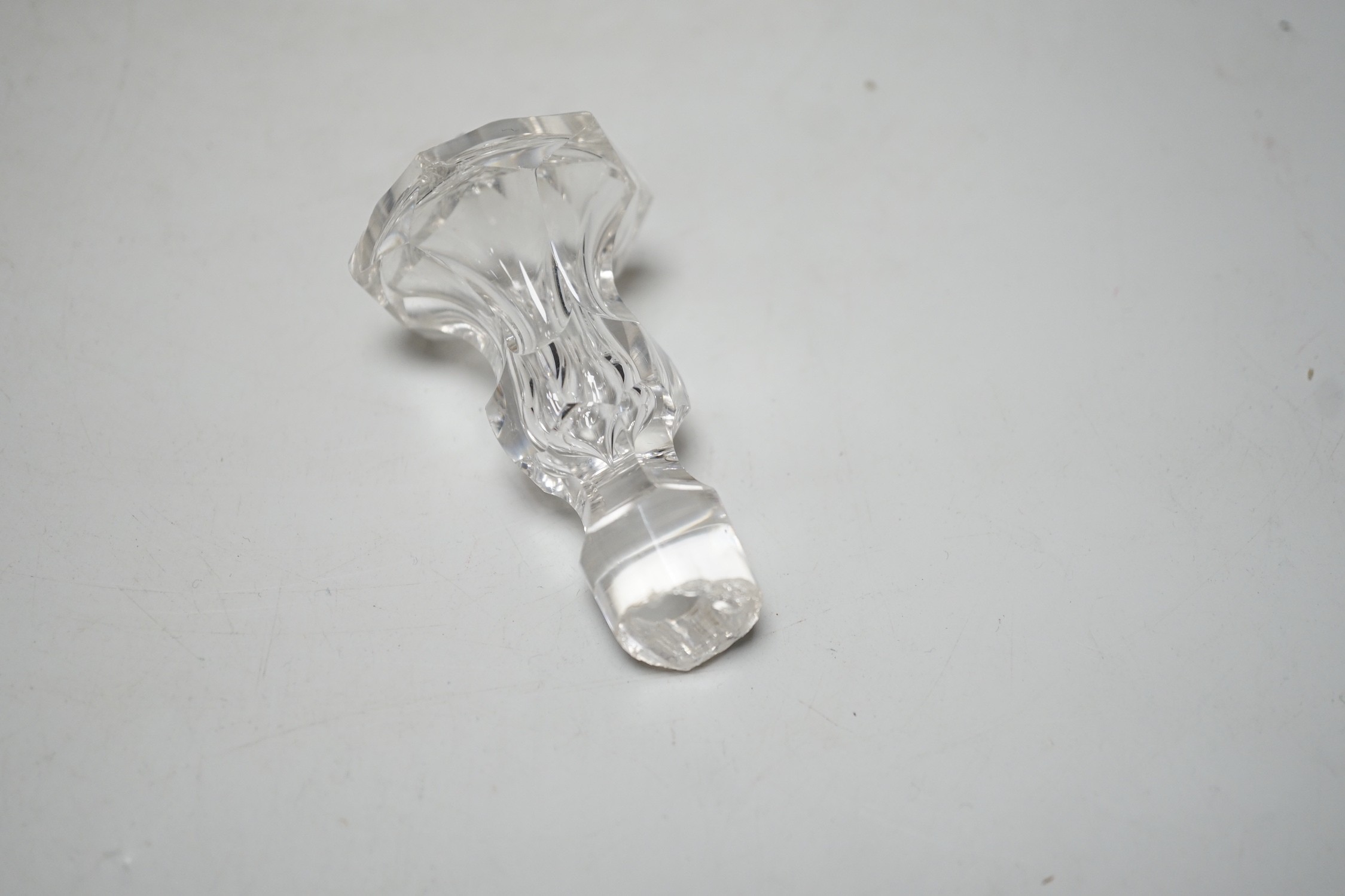 Five 20th century glass decanters, tallest 35cm